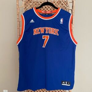 Adidas Blue Basketball Jersey with Orange Trim